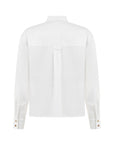 PAPATYA WHITE SHIRT WITH PLEATED POCKET DETAIL