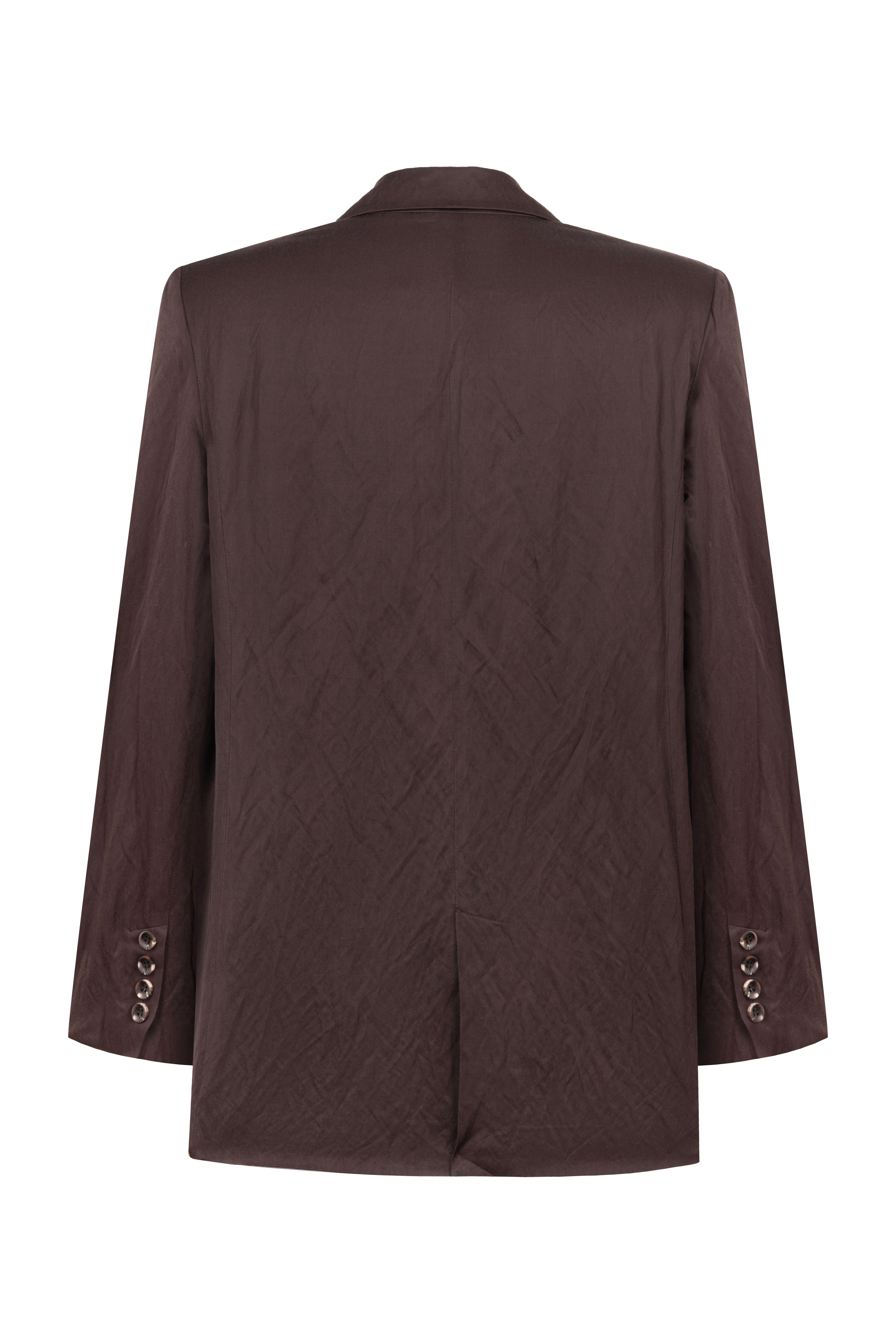 WRINKLED LOOKING BROWN SHINY JACKET