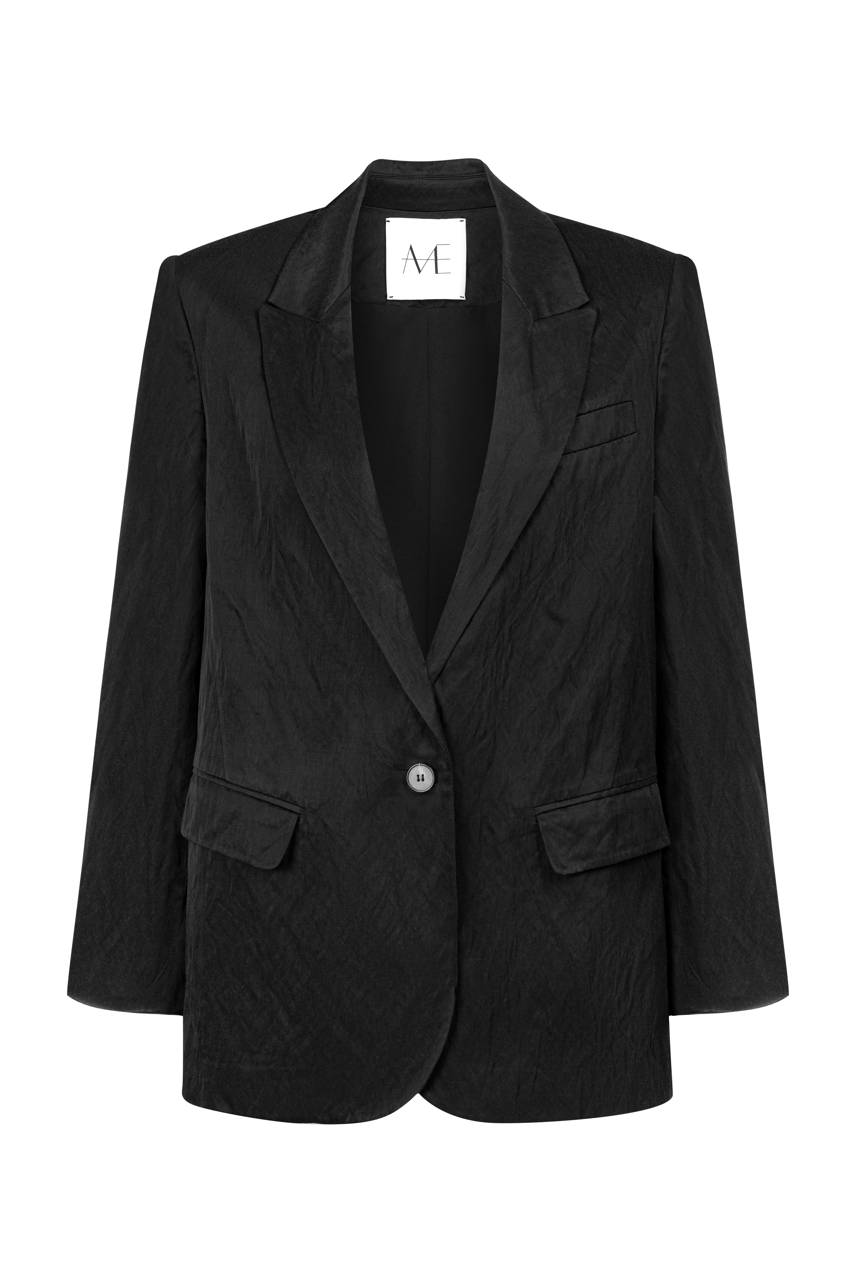 WRINKLED LOOKING BLACK SHINY JACKET