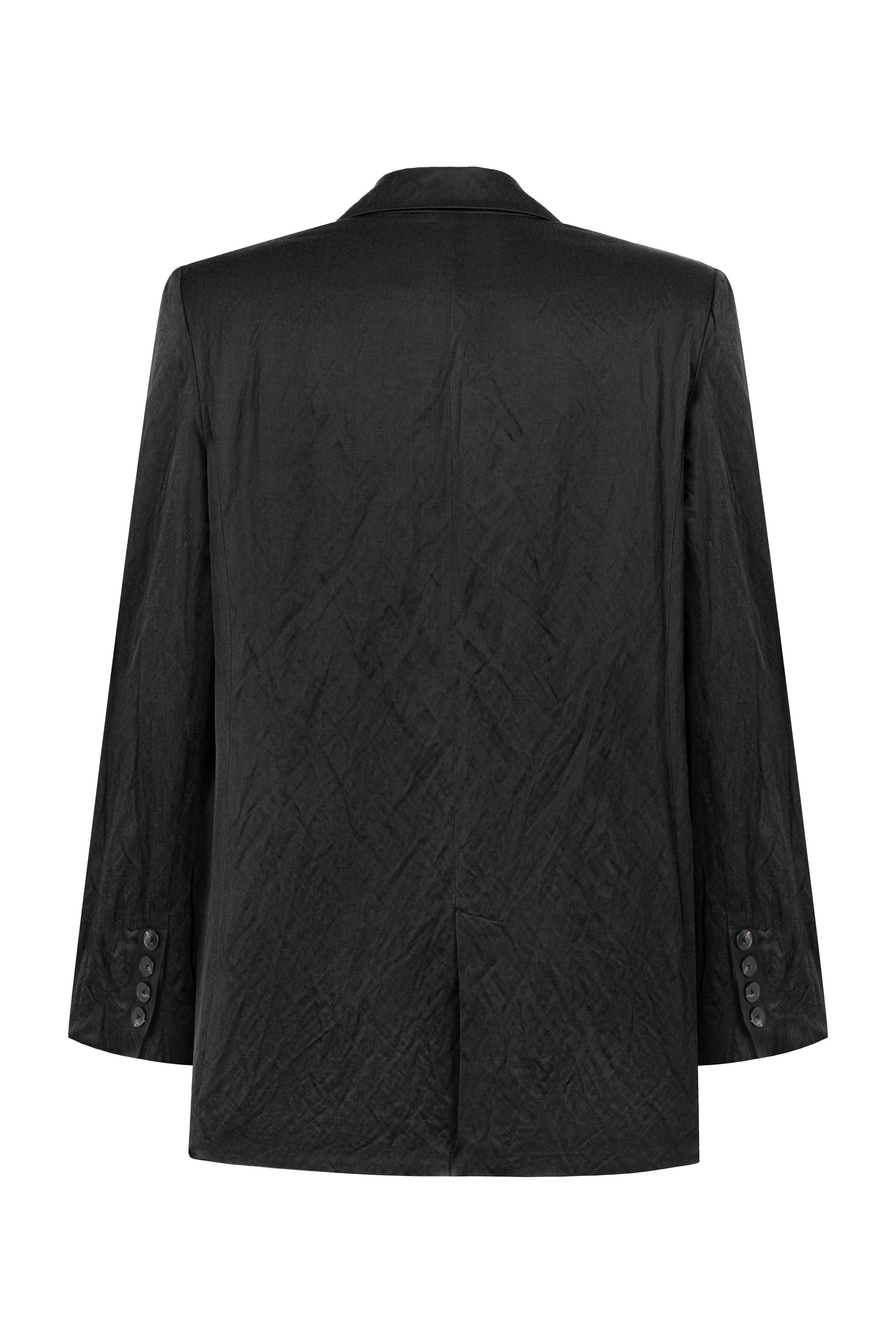 WRINKLED LOOKING BLACK SHINY JACKET