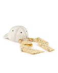 WHITE DENIM CAP WITH YELLOW FLORAL BANDANA