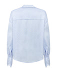 SATIN BLUE POLKA DOT FREZYA SHIRT