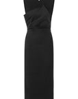 BLACK SLEEVELESS DRAPED DRESS