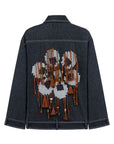 DENIM JACKET WITH FLORAL EMBROIDERY