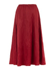 BURGUNDY SKIRT WITH PLEATS AND ELASTICATED WAISTBAND