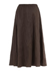 BROWN SKIRT WITH PLEATS AND ELASTICATED WAISTBAND