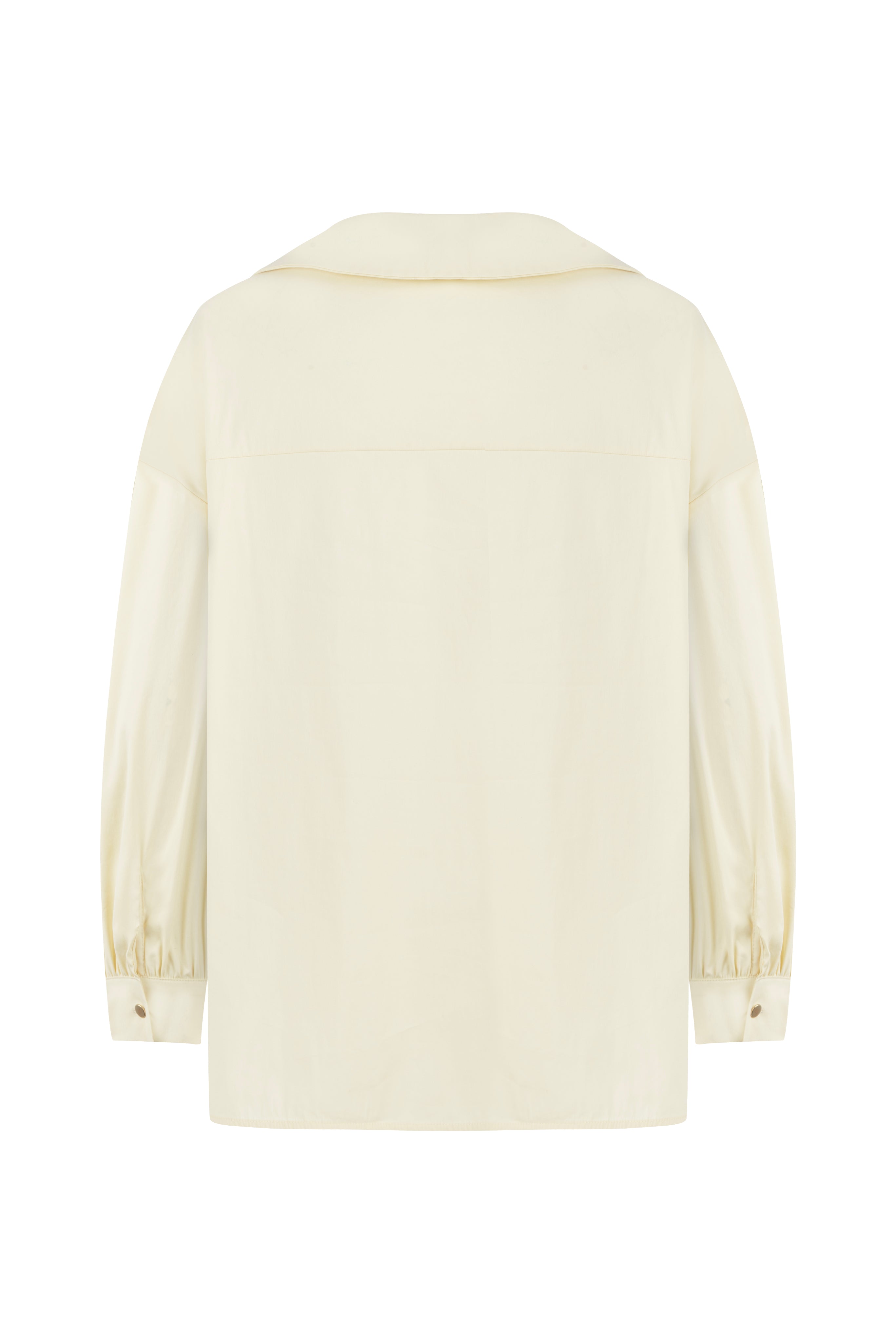 BUTTER YELLOW PETUNYA SHIRT WITH BEADED ZIP DETAIL