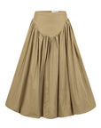 CAMEL TAFFETTA BALLOON SKIRT