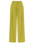 CLASSIC OLIVE PLEATED PANTS