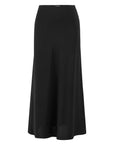 BLACK BIAS-CUT MIDI SKIRT