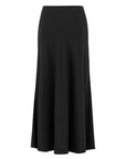 BLACK BIAS-CUT MIDI SKIRT
