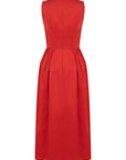 SLEEVELESS RED BALLOON DRESS