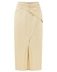 SCARF DETAILED BUTTER YELLOW SKIRT