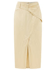 SCARF DETAILED BUTTER YELLOW SKIRT