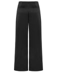 WIDE LEG BELTLESS SATIN PANTS