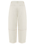WHITE GABARDINE CONIC PANTS