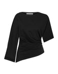 BLACK BEGONYA BLOUSE WITH SLIT SLEEVE DETAIL