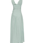 DRESS WITH A GOLD ACCESSORY AND GATHERING DETAILS