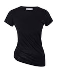 BLACK T-SHIRT WITH RUCHING