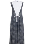 Plaid Dress with Bib and Bow