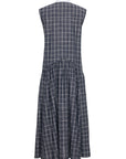 Plaid Dress with Bib and Bow