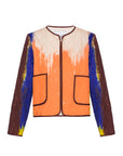 Quilted Denim Jacket with Piping