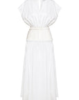 Cotton Dress with Denim Corset Detail