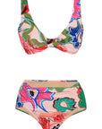 Knotted Bralette Bikini Paisley