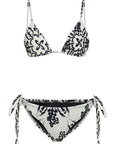 Stone Print Tie Up Bikini Top