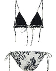 Stone Print Tie Up Bikini Top