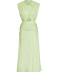 LIME SHIRTDRESS WITH DRAPING