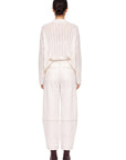 WHITE DENIM CONIC PANTS