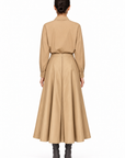 CAMEL TAFFETA SKIRT