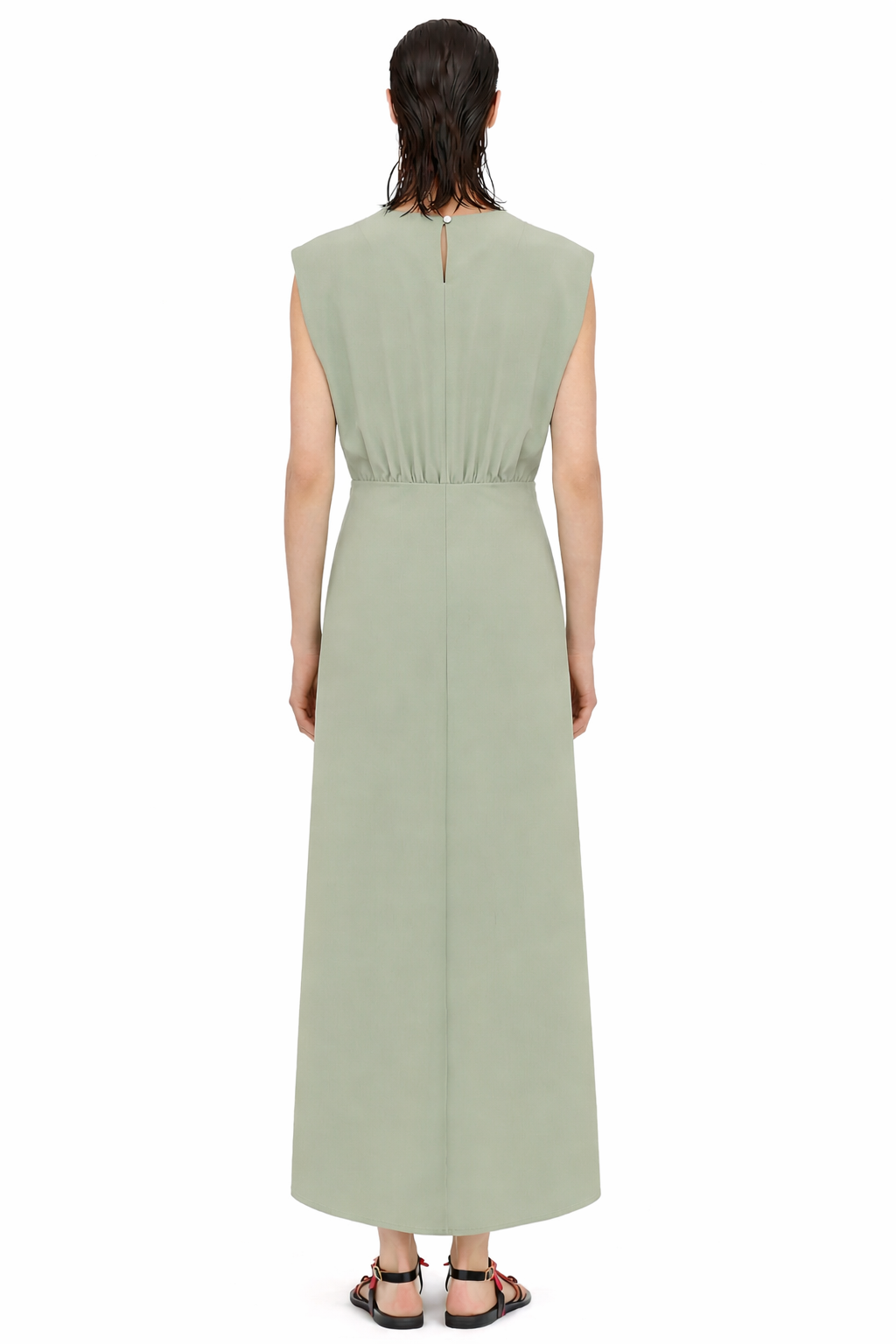 MINT GREEN DRESS WITH BELTS  MEHTAP ELAIDI