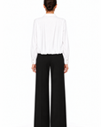 ORTANCA GATHERED WHITE SHIRT