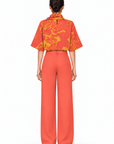 CLASSIC CORAL PLEATED PANTS