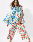 WIDE LEG SEQUIN PANTS WITH PLEATS