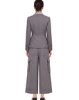 GREY GABARDINE CARGO PANTS