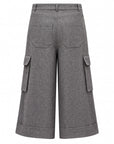 GREY GABARDINE CARGO PANTS