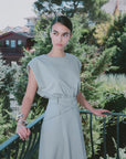 MINT GREEN DRESS WITH BELT DETAIL
