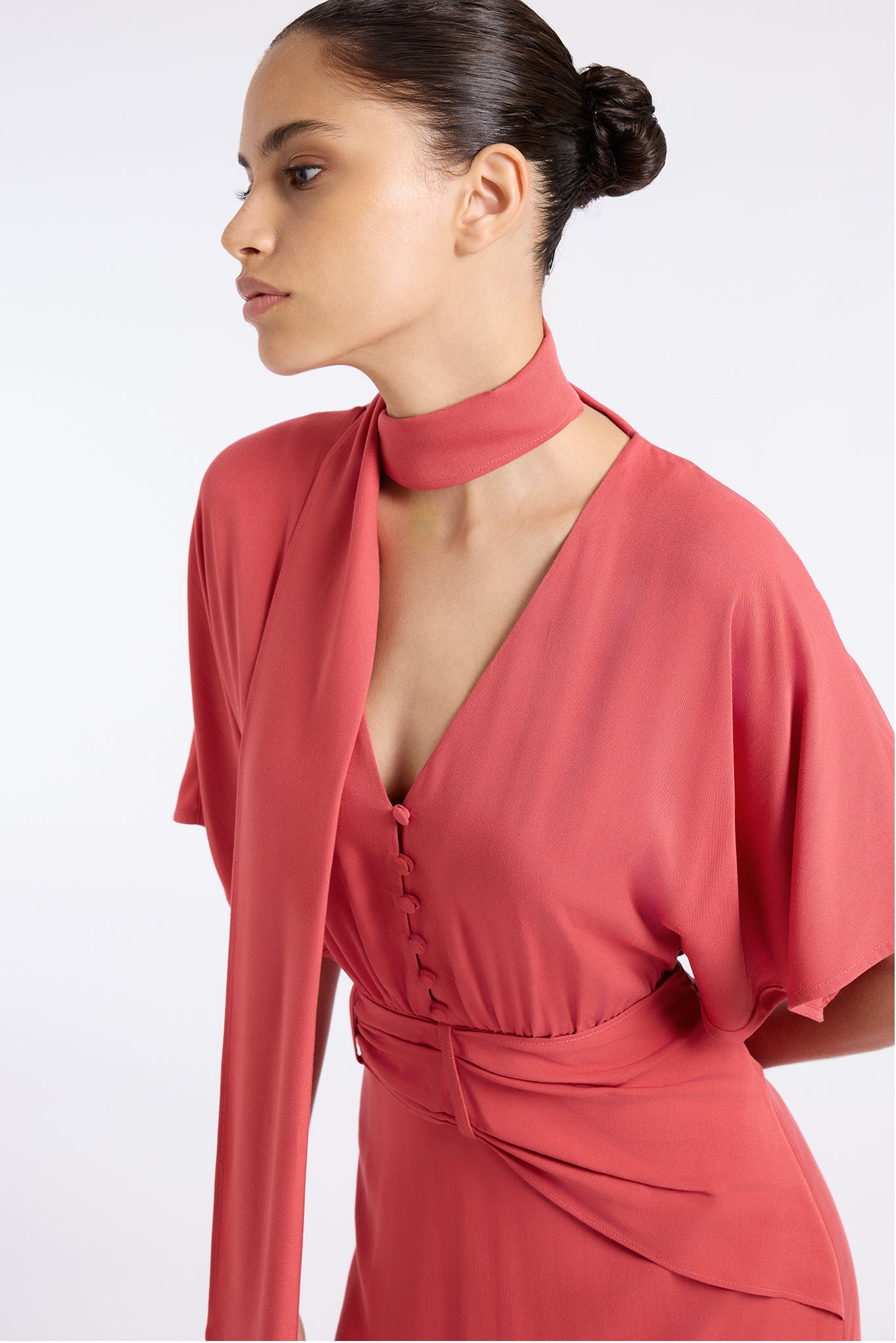 DRESS WITH SCARF DETAIL