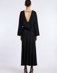 ASMA OPEN-BACK BLACK BLOUSE