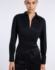 DAHLIA SATIN CORSET DETAIL SHIRT