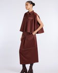 BROWN CONIC SKIRT