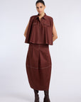 BROWN CONIC SKIRT