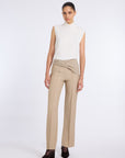 WHITE LALE BLOUSE WITH DRAPED NECKLINE
