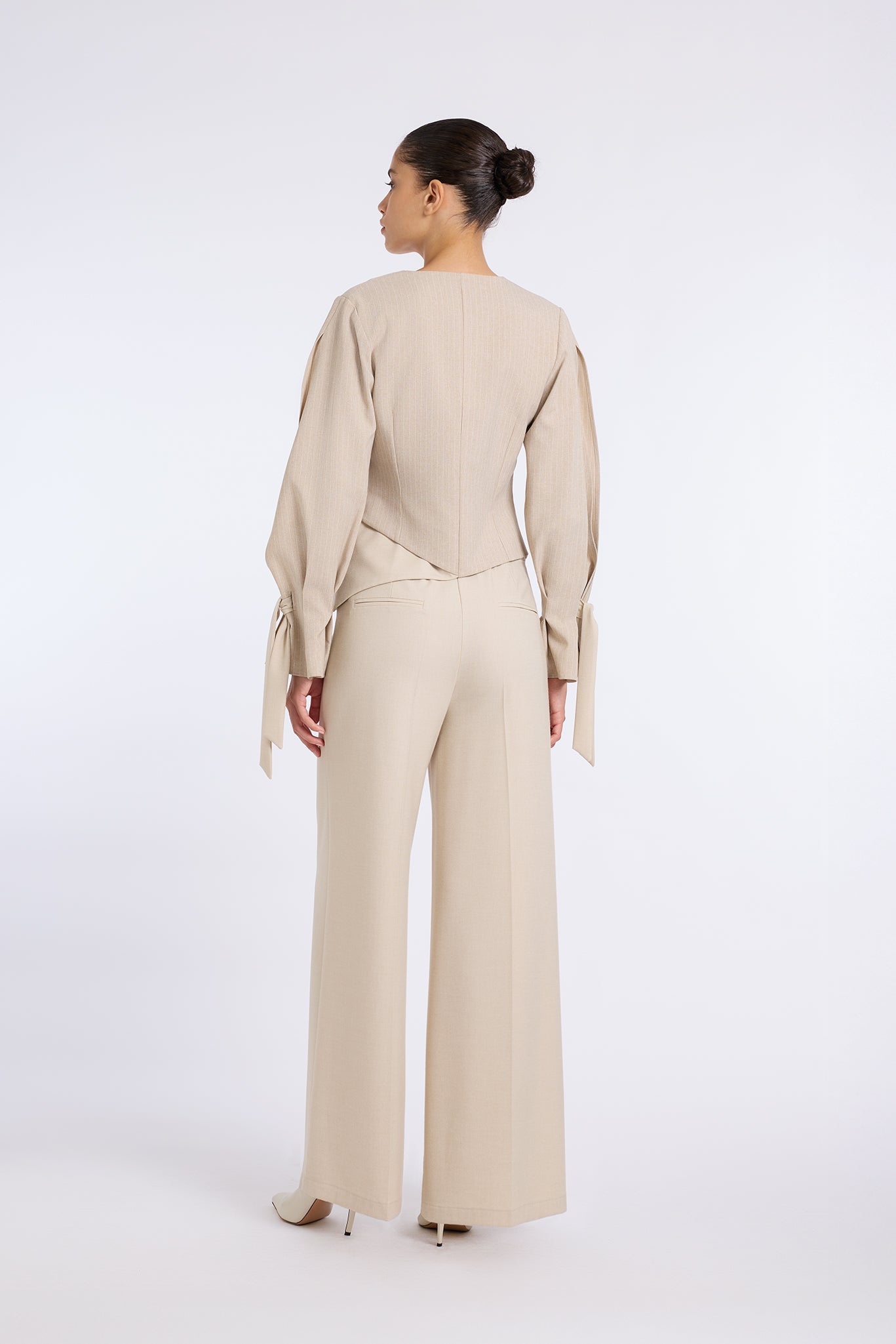 ÇİFT KEMERLİ GENİŞ PAÇA PANTOLON