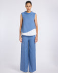 DOUBLE-LAYER BLUE MANOLYA BLOUSE