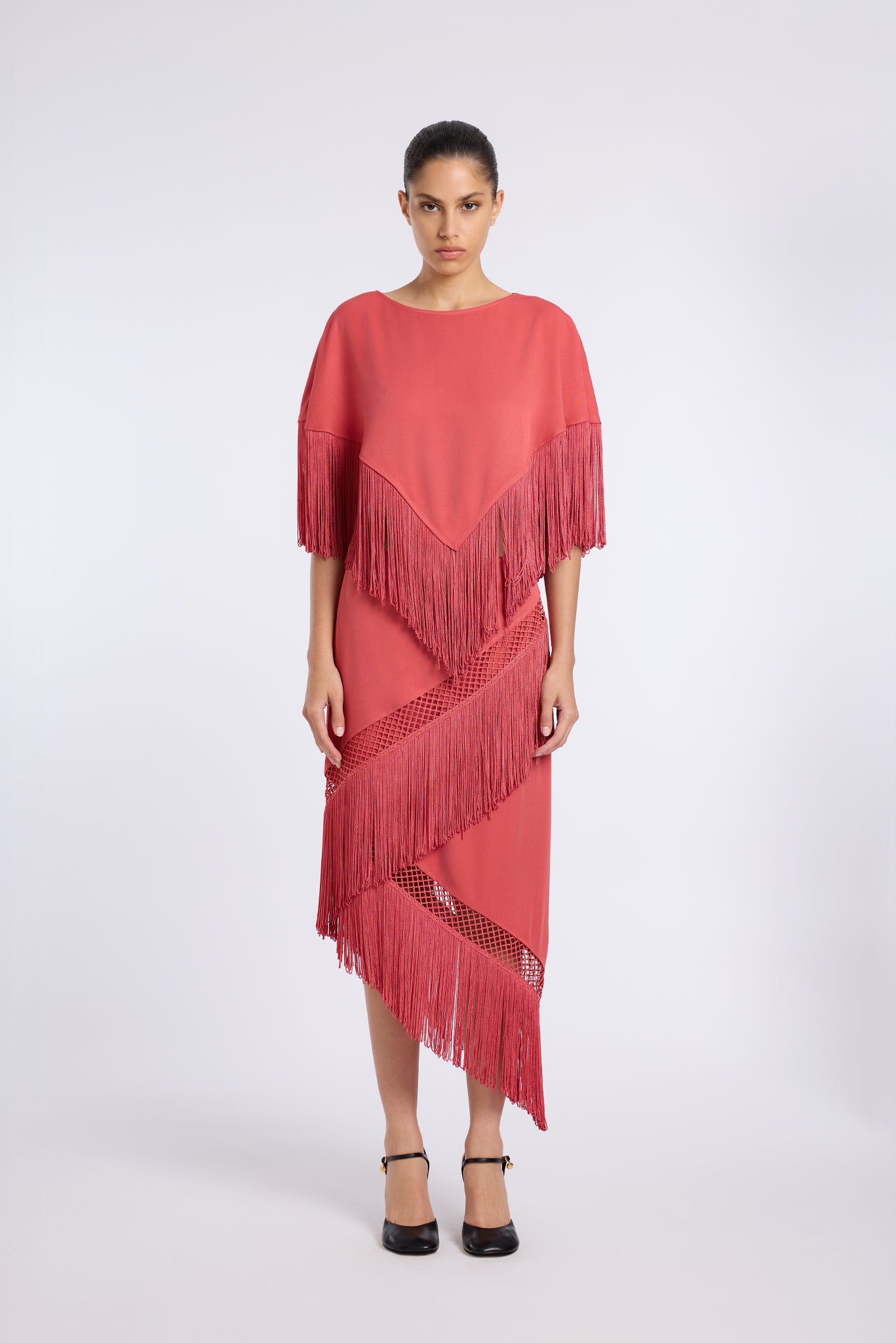 FRINGE-DETAILED DENIM SALKIM BLOUSE