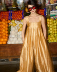 Shantung Jumpsuit with Detachable Straps